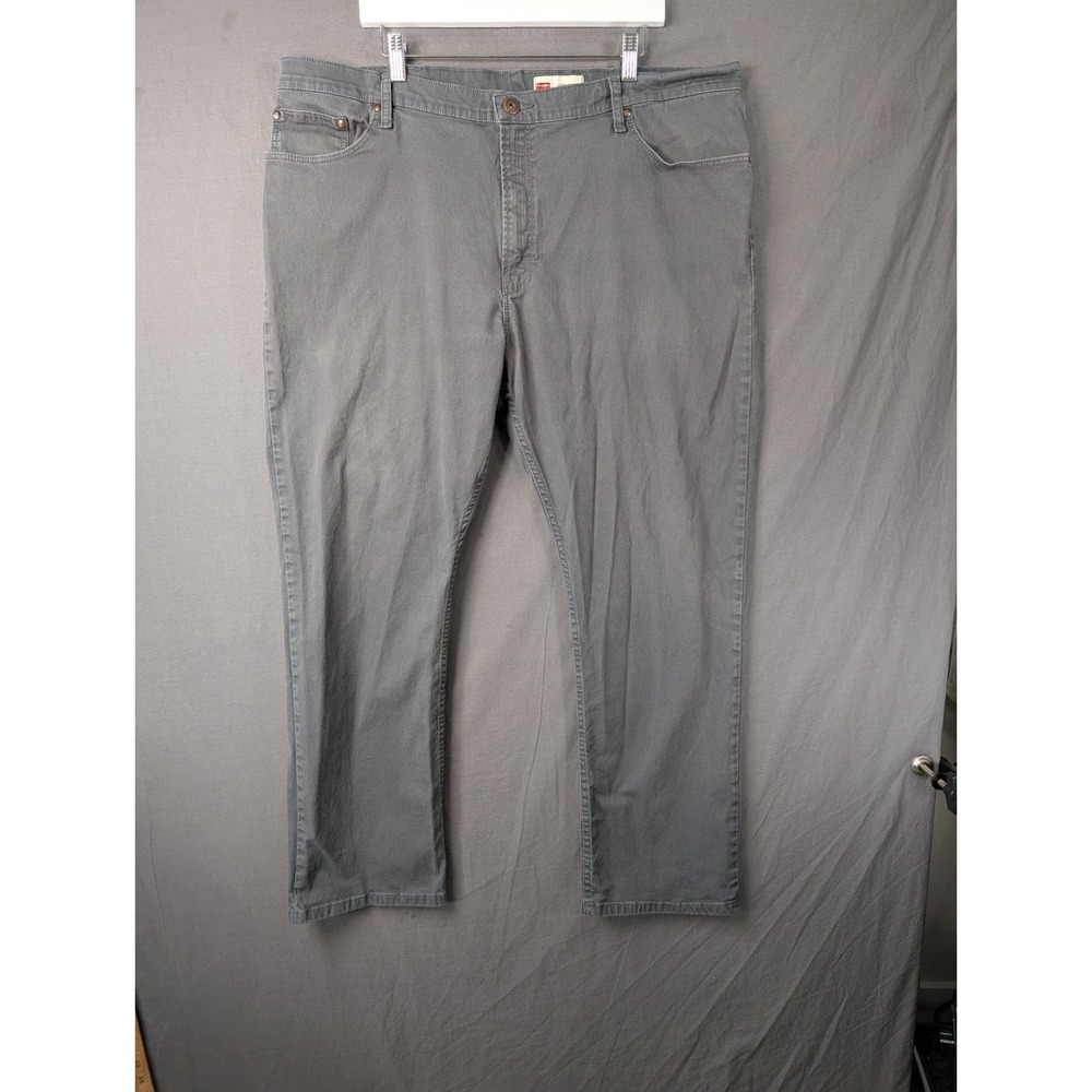 Wrangler‎ Mens Straight Fit Gray Stretch Denim Jeans 42x30 1095WRWGP